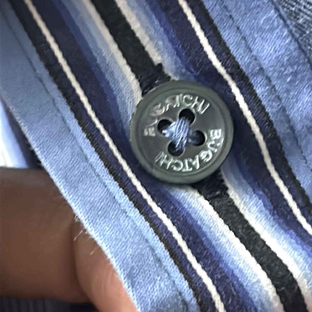 Bugatchi Striped Button Down Shirt, Size Medium - image 4